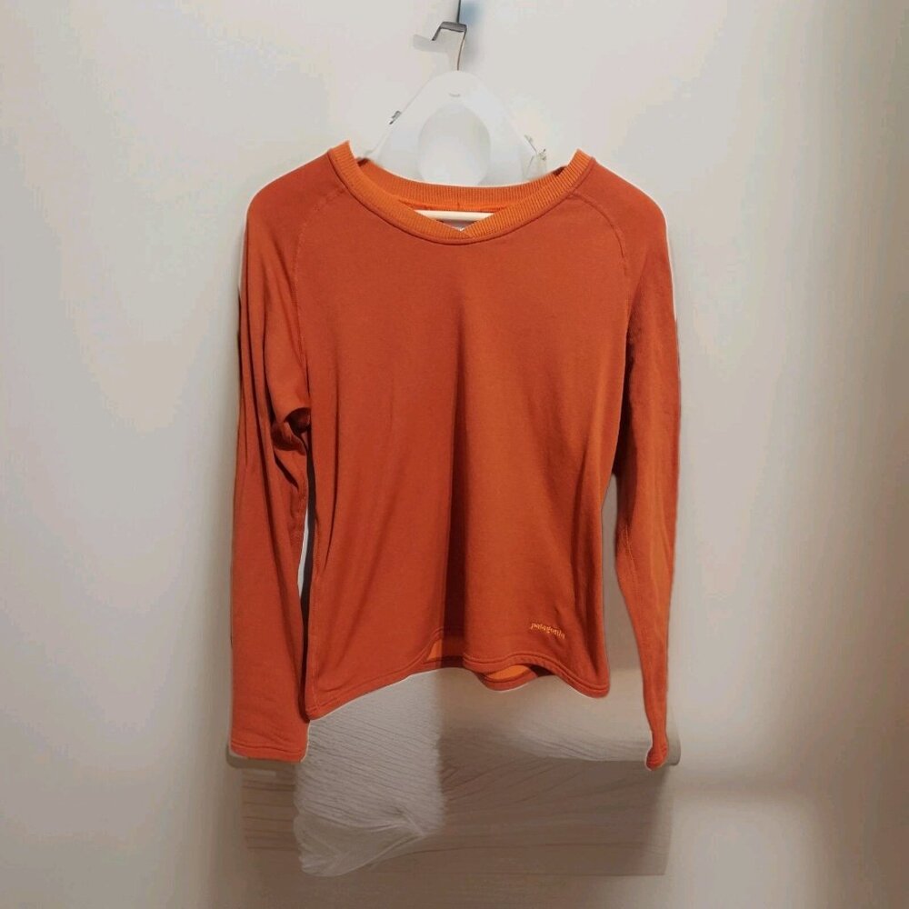 Vtg Patagonia Women’s Medium Waffle Top Long Sleeve PolarTec USA‎ Burnt Orange
